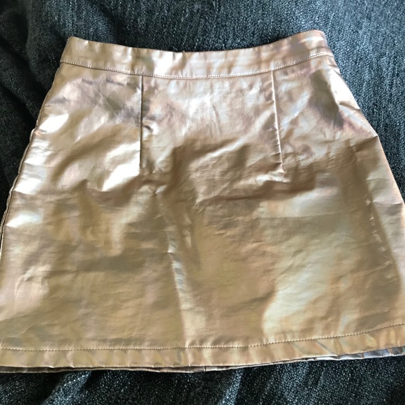 SOLD! - Rose Gold Metallic Mini Skirt - Picture 5 of 6